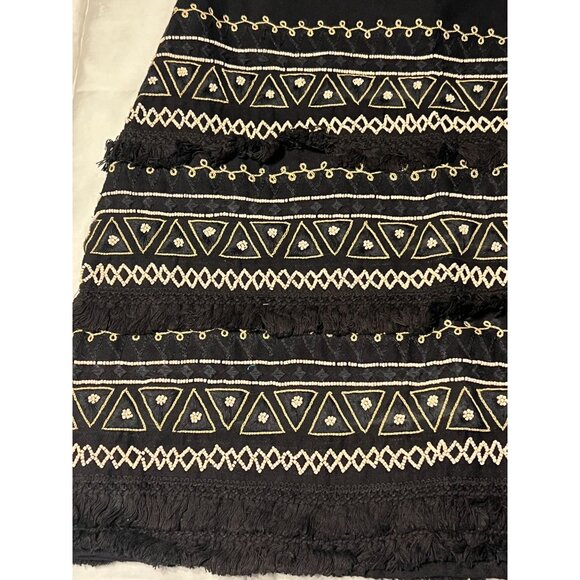 ANTHROPOLOGIE Chloe Oliver FRINGE BEADED SKIRT Women's Size Small New with Tags - Picture 7 of 13